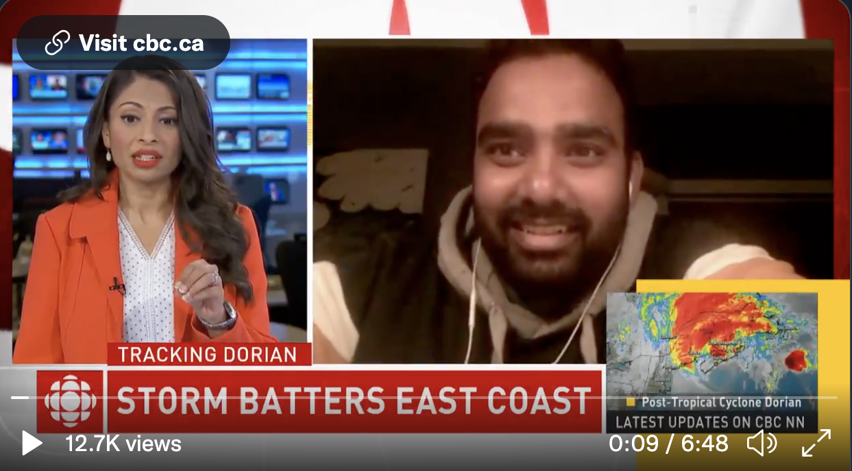 Natasha Fatah interviews Purvikalyan on CBC's National News